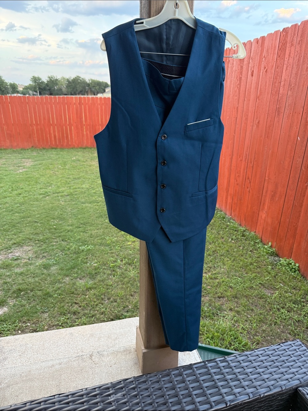 Men's Teal Blue Two-Piece Single-Breasted Suit size M - Picture 7 of 7